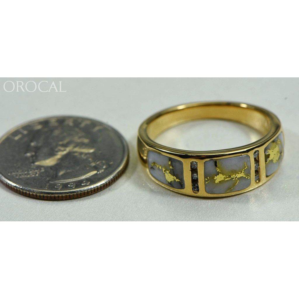 Gold Quartz Mens Ring with Diamonds -RM732D12Q-Destination Gold Detectors