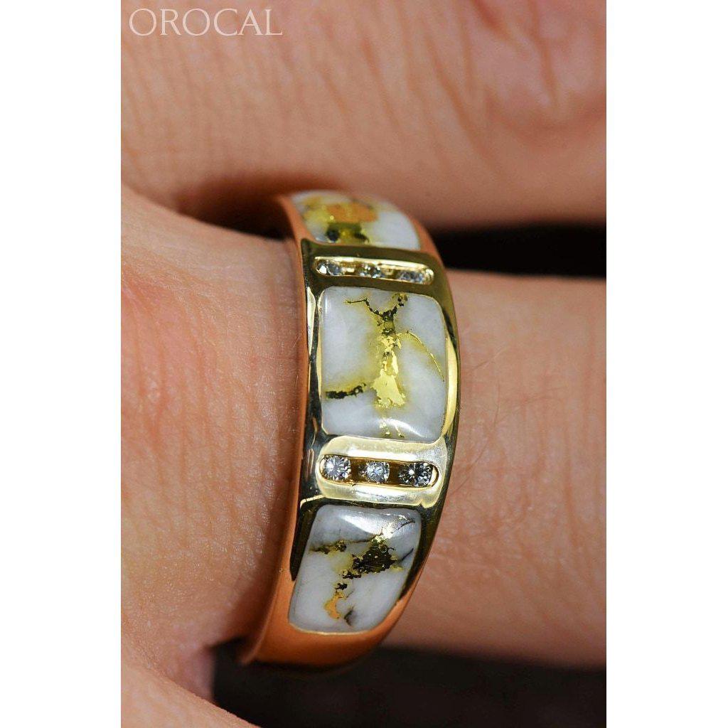 Gold Quartz Mens Ring with Diamonds -RM732D12Q-Destination Gold Detectors
